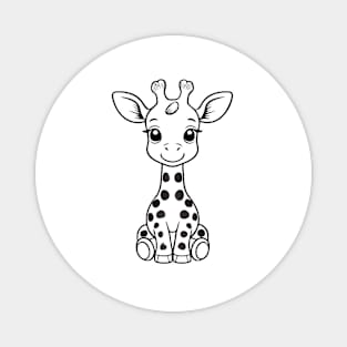 Cute Baby Giraffe Animal Outline Magnet